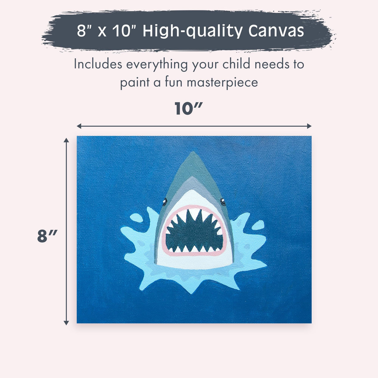 Pink Picasso Kits Paint by Number for Kids Ages 5-12 | DIY 8x10 Beginners Kids Paint Set Color by Numbers Canvas Painting Kits | As Seen On Shark Tank & Oprah's Favorite Thing| (Shorty Shark) Pink Picasso