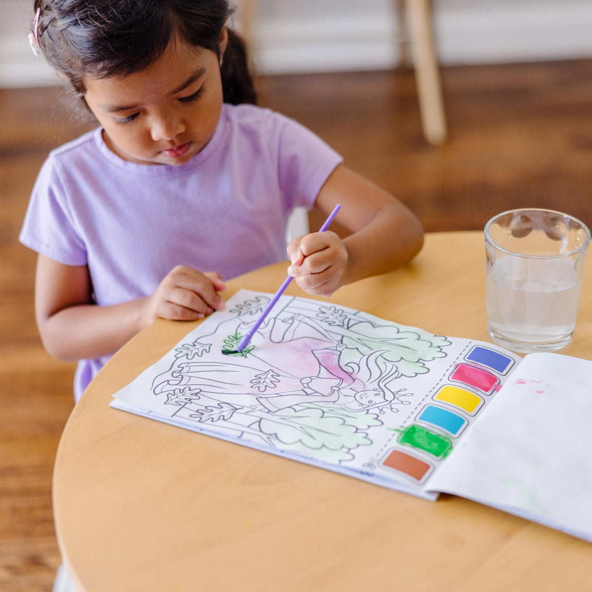 Melissa & Doug Paint with Water - Princess, 20 Perforated Pages with Spillproof Palettes Melissa & Doug
