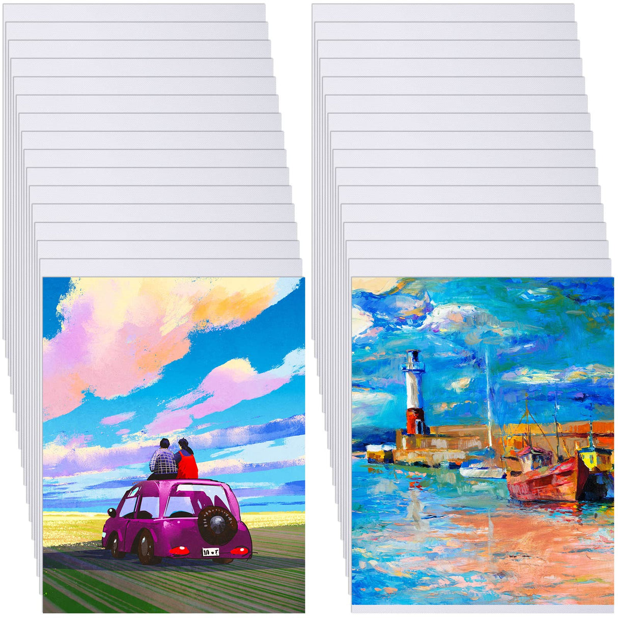 36 Pcs Sublimation Blanks for Picture Frame 8.5 x 11 Inch Double Sided Sublimation Blanks Canvas Printable Inkjet Canvas Pads Heat Transfer Canvas Sheets for Painting DIY Photos Murals Backdrops Craft Leelosp