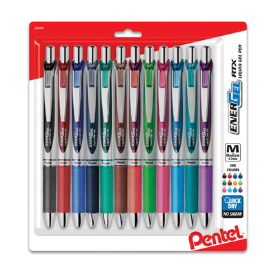 Pentel EnerGel RTX Gel Pens, Assorted Ink
