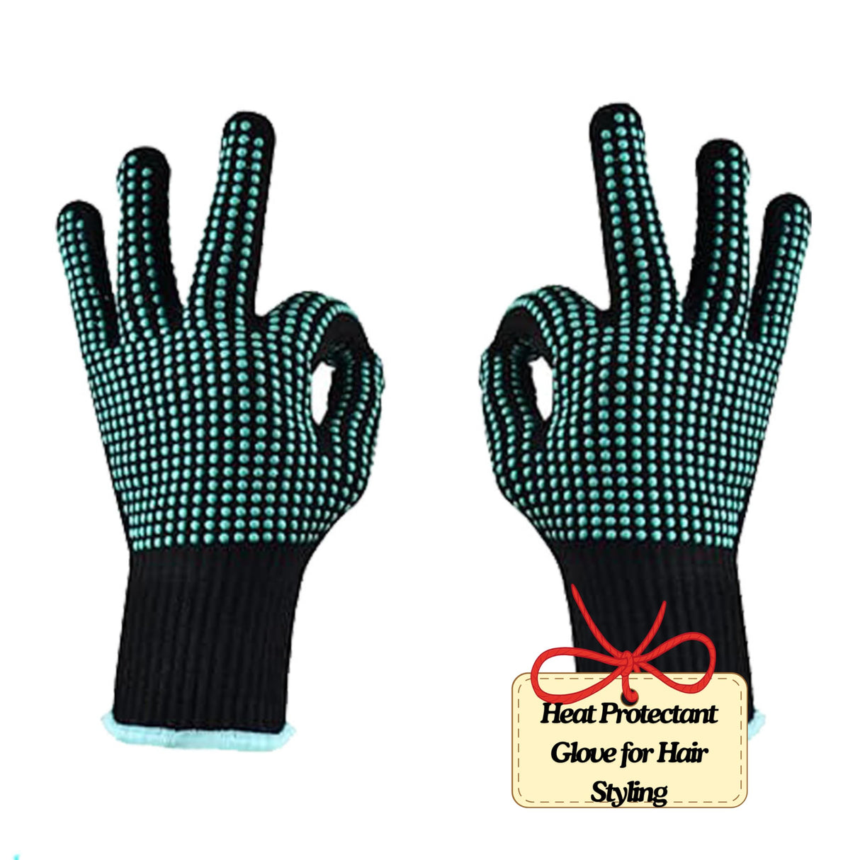 IYASA Heat Resistant Gloves for Hair Styling, Curling Iron Gloves, Heat Protectant Gloves for Hair Styling, Heat Gloves, Blue IYASA