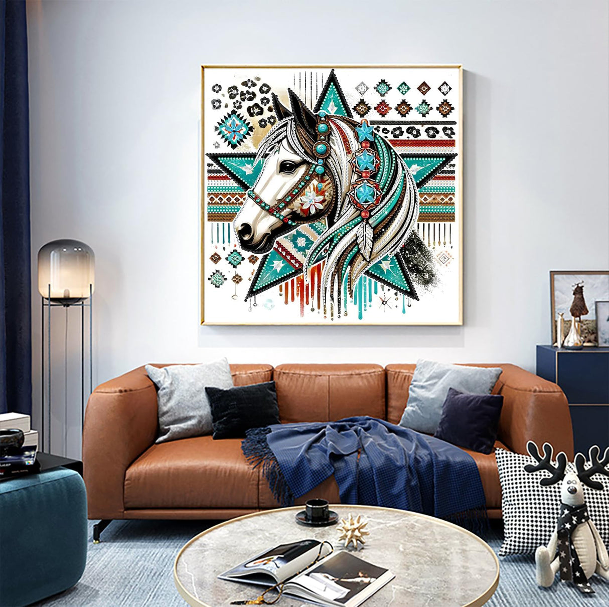 APTDYIGL 5D Horse Diamond Painting Kits for Adults Beginner,Animal Special Shape Diamond Art Kits,DIY Full Drill Diamond Dot with Gem Art Kits,Home Wall Decor 11.8x11.8inch APTDYIGL