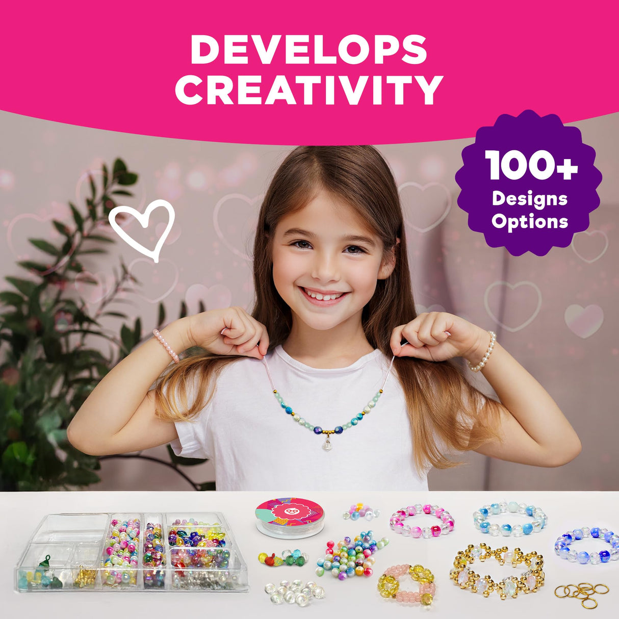 Doctor Jupiter Princess Toys Jewelry Making Kit for Kids Ages 6+ | Arts & Crafts for 6-12 Year Olds | Charm Bracelets, Necklace Making Kit for Girls | Birthday Gifts Doctor Jupiter