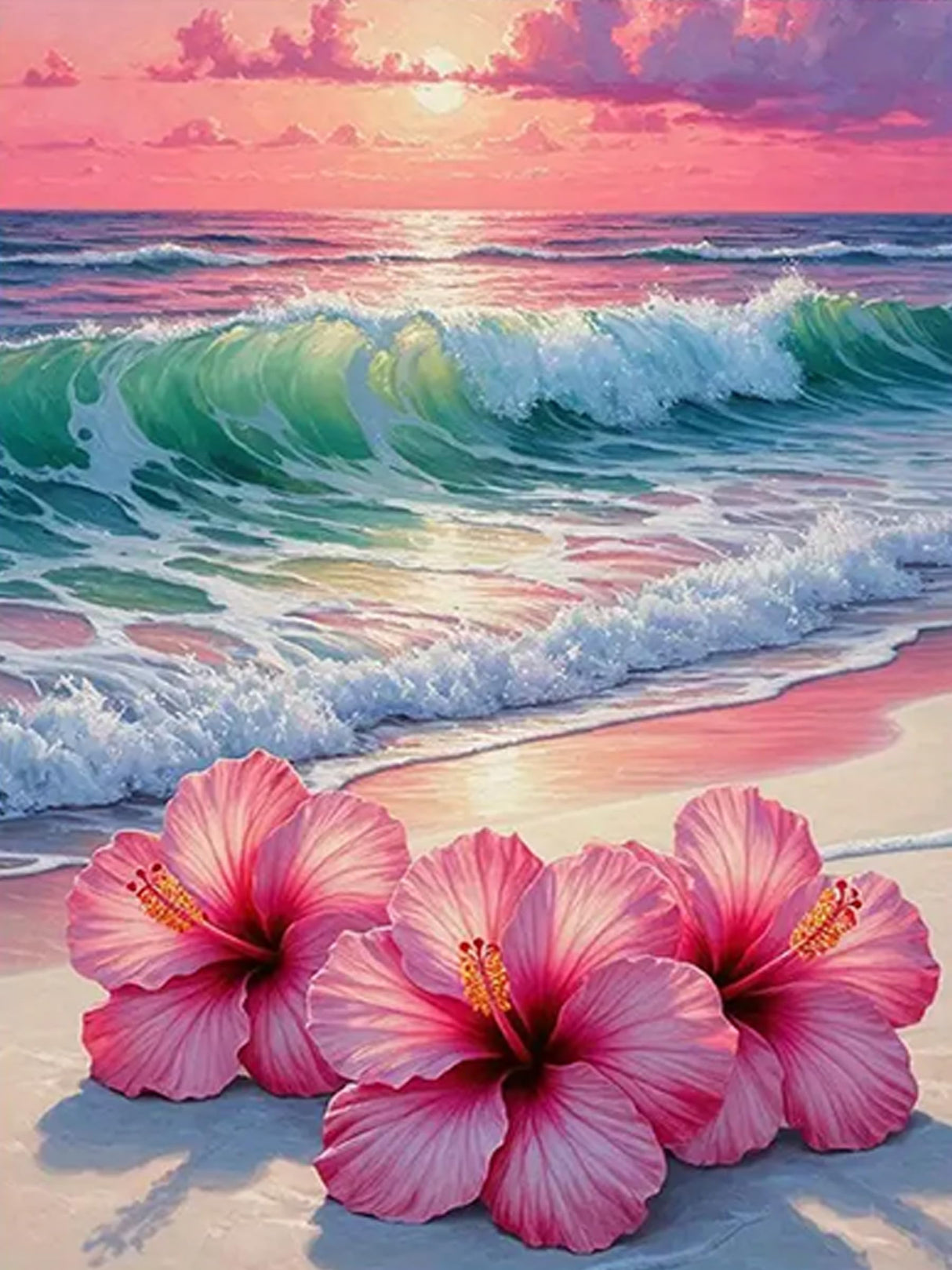 Ekuxom Beach Diamond Art Kits for Adults-5D Diamond Painting Kits for Adults Beginners-DIY Full Drill Diamond Gem Art and Crafts for Home Wall Decor Gifts 12X16Inch Ekuxom