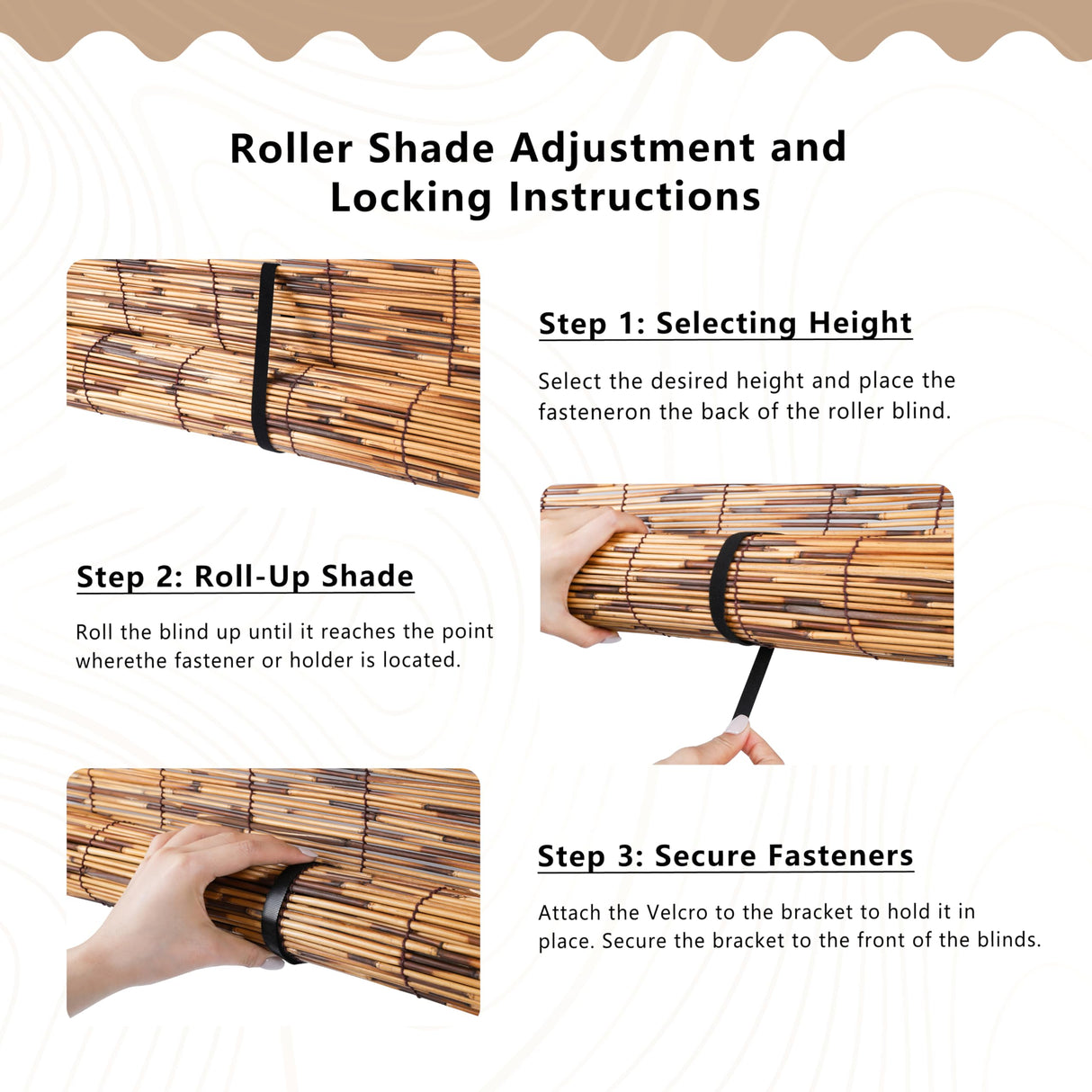 Gardgue Cordless Reed Blinds, 48" W x 72" L Bamboo Roll Up Shade, Privacy Screen Waterproof Roller Shades for Porch, Bamboo Windows Curtain for Indoor, Patio Gardgue