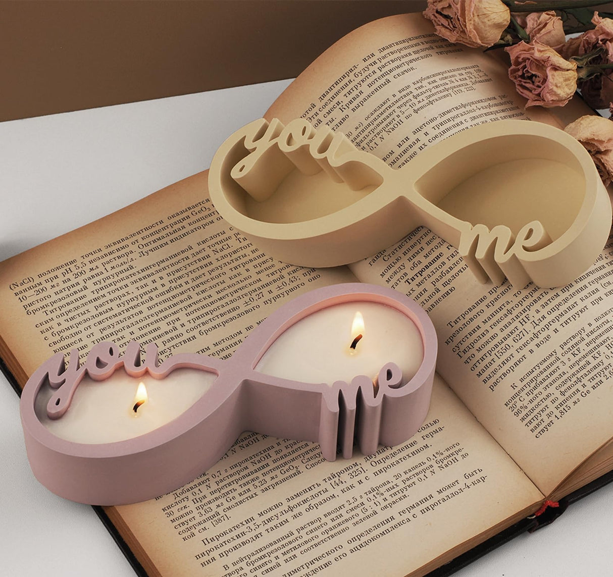 Japleed Love Candle Holder Silicone Molds, Couple Container Resin Concrete Molds, Epoxy Resin Casting Plaster Storage Jar Box Molds for Jewelry Holder Succulent Pot Valentine Decor japleed