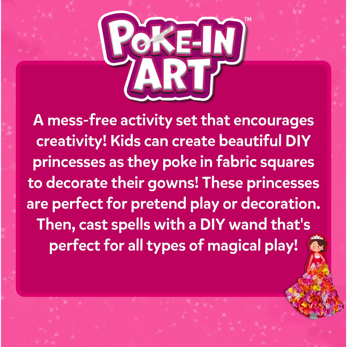 Skillmatics Poke-in Art - Magical Princesses, Mess-Free Fun for Kids, DIY Wood Craft Kits, Creative Activity, Gifts for Girls & Boys Ages 4, 5, 6, 7, 8, 9 Skillmatics