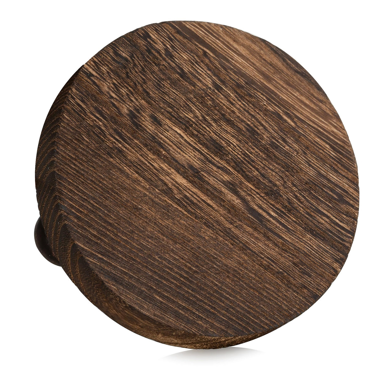 Romadedi Farmhouse Wood Riser for Display- 2 pcs Rustic Decor Mini Wooden Pedestal Decorative Round Tray for Home Table Bathroom Counter Shelf Kitchen, Brown Romadedi