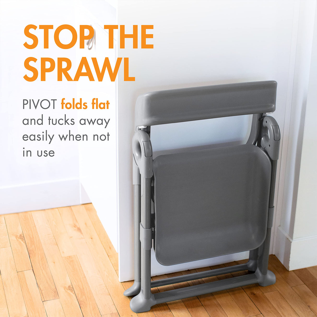 Boon Pivot Toddler Tower - Folding Toddler Step Stool for Bathroom Sink or Kitchen Countertop - Step Stool for Toddlers with CPC Certification - Gray - Ages 18 Months to 4 Years Boon