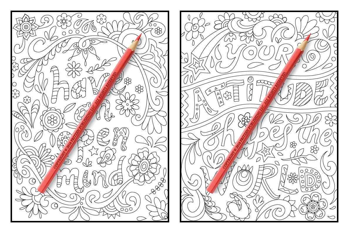 Inspirational Quotes: An Adult Coloring Book with Motivational Sayings and Positive Affirmations for Confidence and Relaxation WoodArtSupply