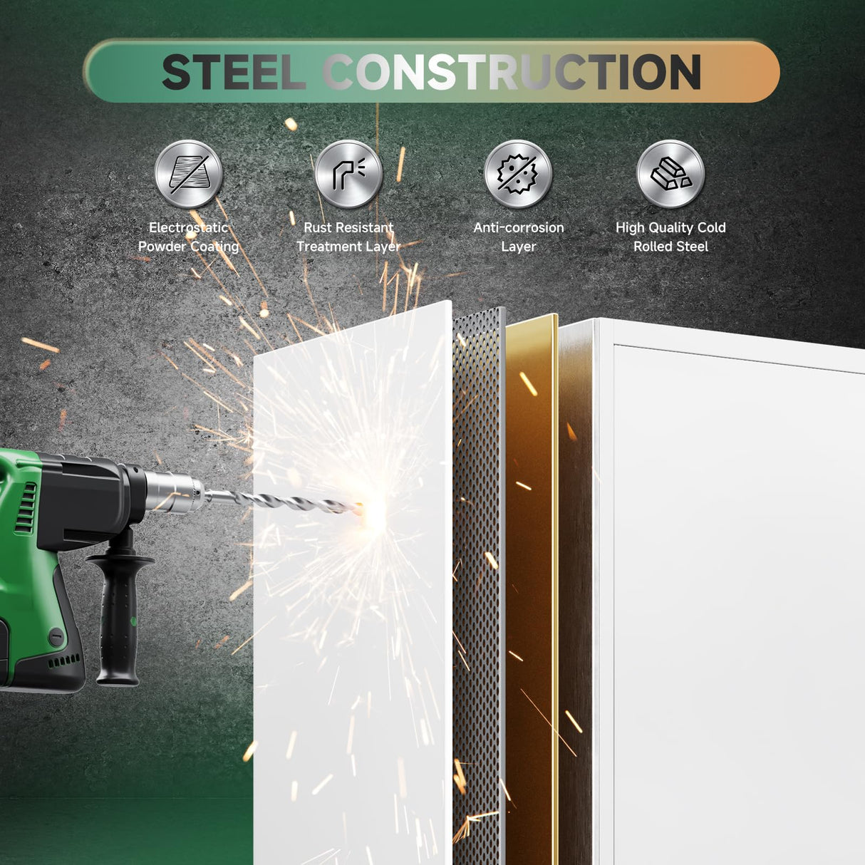 Letaya Metal Storage Cabinet with Lock Door Adjustable Shelf,72" Steel Lockers for Office, Home,School,Kitchen,Garage Tool Utility Cabinet (2 Door-White) Letaya