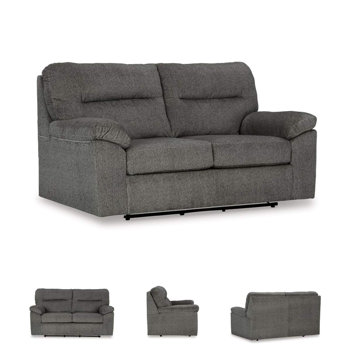 Signature Design by Ashley Bindura Contemporary Glider Loveseat with Non-skid Legs, Light Gray Signature Design by Ashley