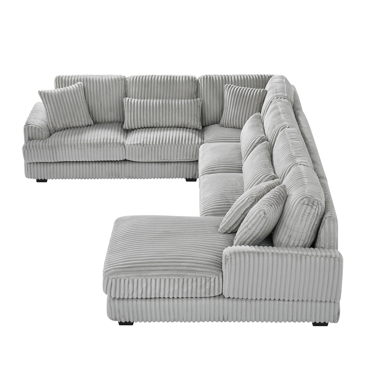 Oversized U-Shaped Sectional Sofa Modern Living Room Couch Upholstered in Soft Corduroy with a Chaise Lounge Merax