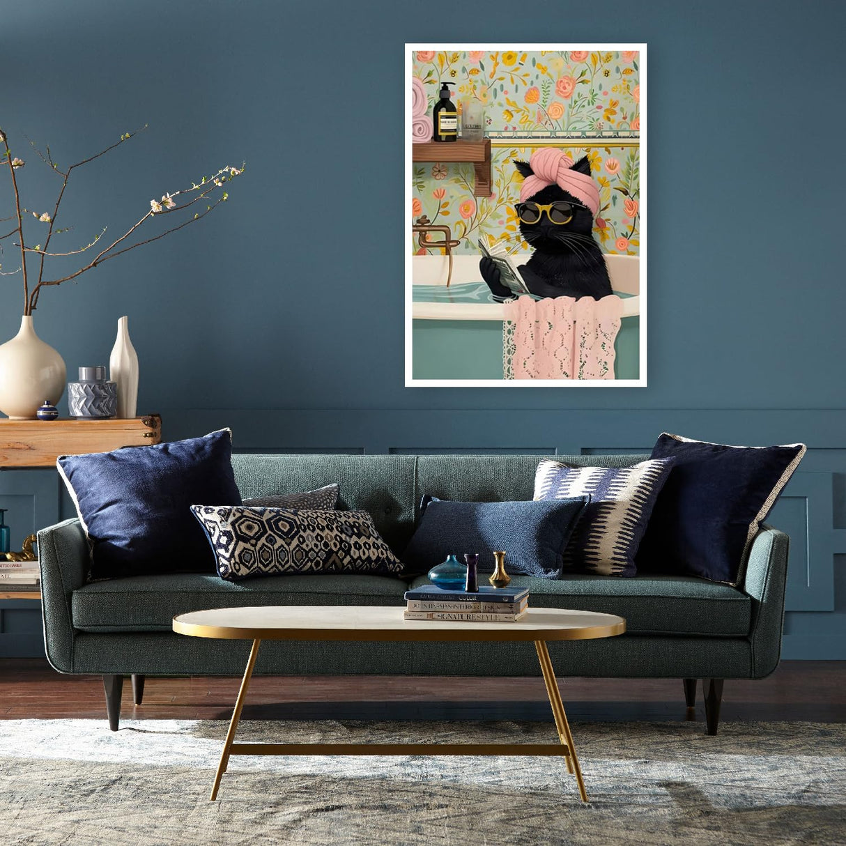 Black Cat 5D Diamond Art Kits for Adults,Funny Animal Diamond Painting Kits for Beginners,Bathing cat Full Drill Diamond Dot,Gem Art Crafts for Adult Wall Decor 12x16inch Canrichshop