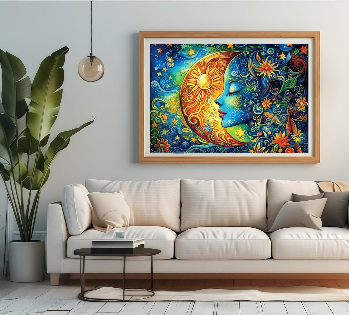 BYGFHLYW 5D Diamond Art Kits for Adults Beginner, Sun and Moon Adult Diamond Painting Kits, DIY Full Drill Round Diamond Dot Paint by Diamonds for Home Wall Art Decor 12x16inch BYGFHLYW