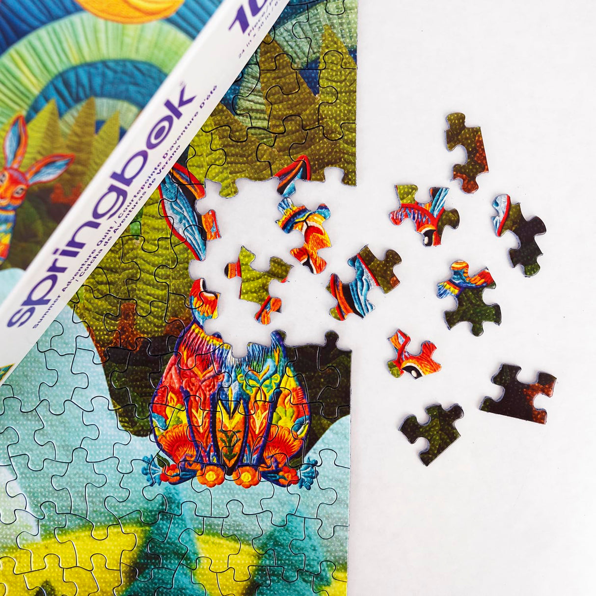 Springbok's Summer Adventure Quilt 1000 Piece Puzzle for Adults Features Imagery of an Amazing and Colorful Quilt Featuring a Summer Scene and The Tools Used to Create It. Springbok