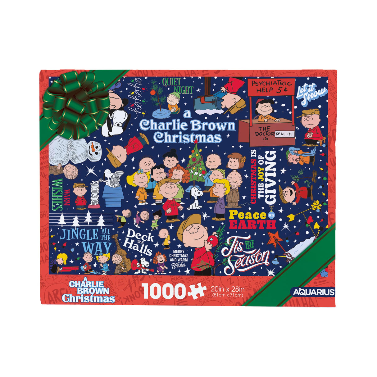 AQUARIUS Peanuts Charlie Brown Wrapping Paper 1000pc Puzzle (1000 Piece Jigsaw Puzzle) - Glare Free - Precision Fit - Officially Licensed Peanuts Merchandise & Collectibles -22x28 Inches AQUARIUS