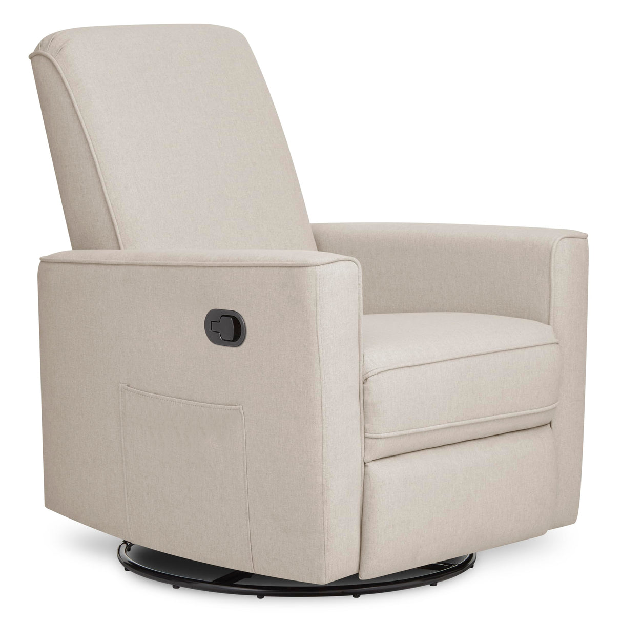 Evolur Raleigh Glider in Light Sand, Upholstered Plush Seating 360° Swivel Glider Rocking Chair, FSC Certified, Greenguard Gold & JPMA Certified Nursery Glider Recliner Evolur