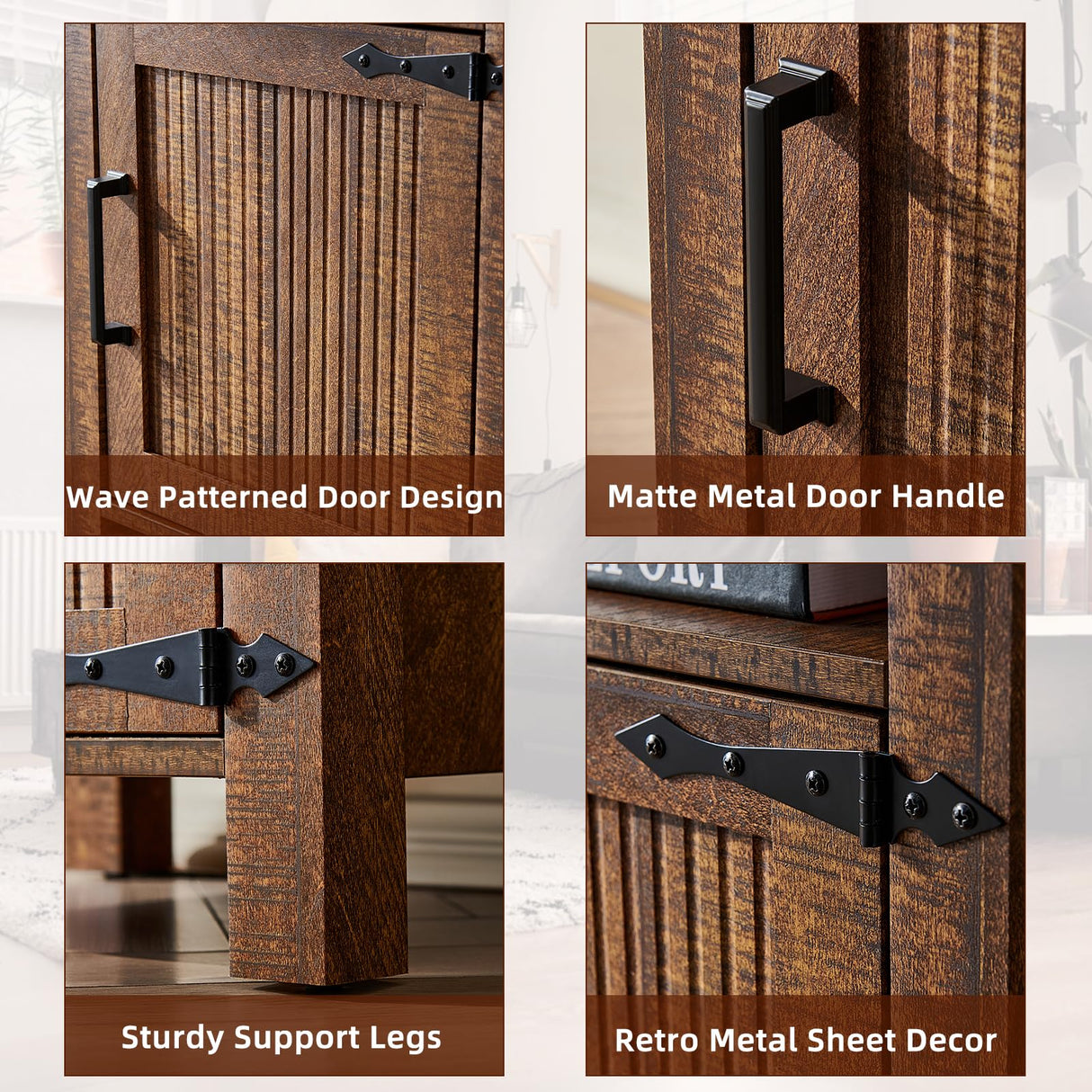 Joaxswe Night Stand with Charging Station and USB Port, 18 Inch Farmhouse Nightstand with Storage Shelf, Rustic Wood Bedside Table with Magnetic Door, Bed Side Tables for Bedroom, Reclaimed Barnwood Joaxswe