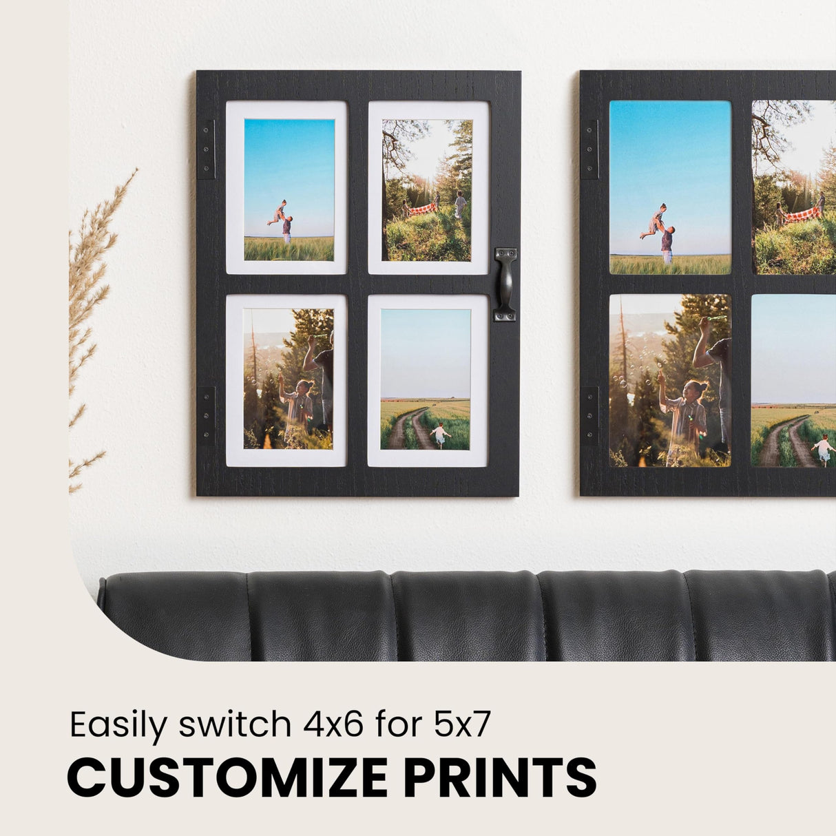 GLM 5x7 Picture Frame Collage with 4 Photos - Display Your Favorite Memories - Collage Picture Frames That Fit Any 4x6 or 5x7 Photo (Brown) Great Lakes Memories