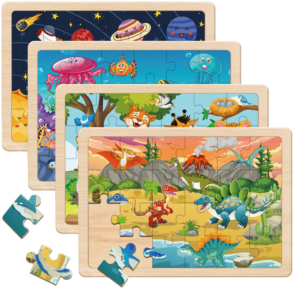 Puzzles for Kids Ages 4-6, 24 Pieces Wooden Puzzles for Toddlers Ages 3 4 5 6 7 8 Year Olds Puzzles Toys. Children Jigsaw Puzzles for Boys and Girls Gifts Educational Learning Toys Eirenke