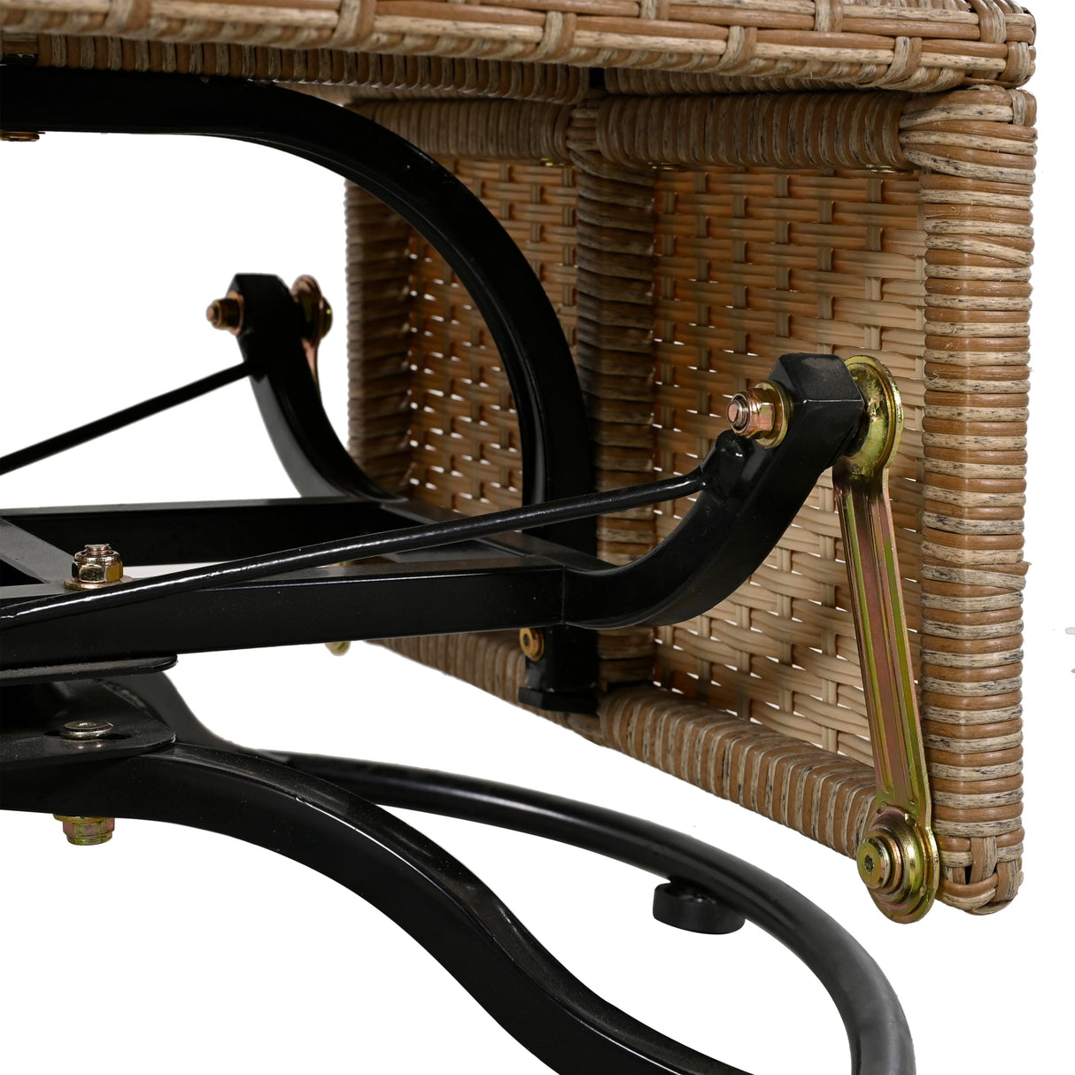 Merax Outdoor Swivel Chair with Cushions, Rattan Egg Patio Chair with Rocking Function for Balcony, Poolside and Garden,Natural+Beige Merax