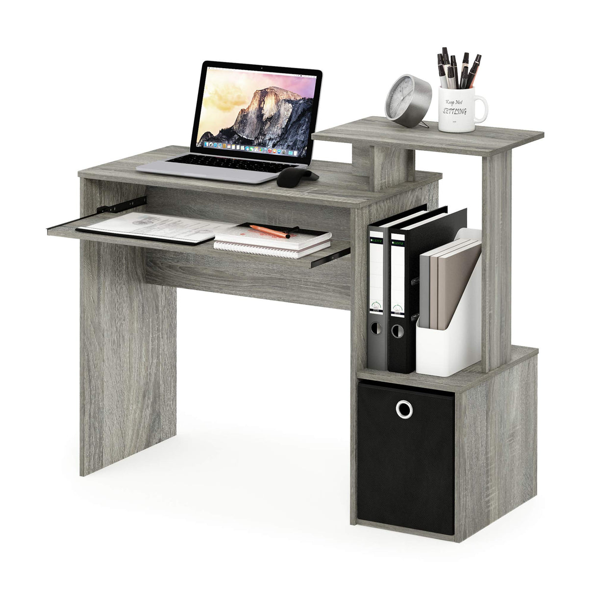 Furinno Econ Multipurpose Home Office Computer Writing Desk, French Oak Grey Furinno