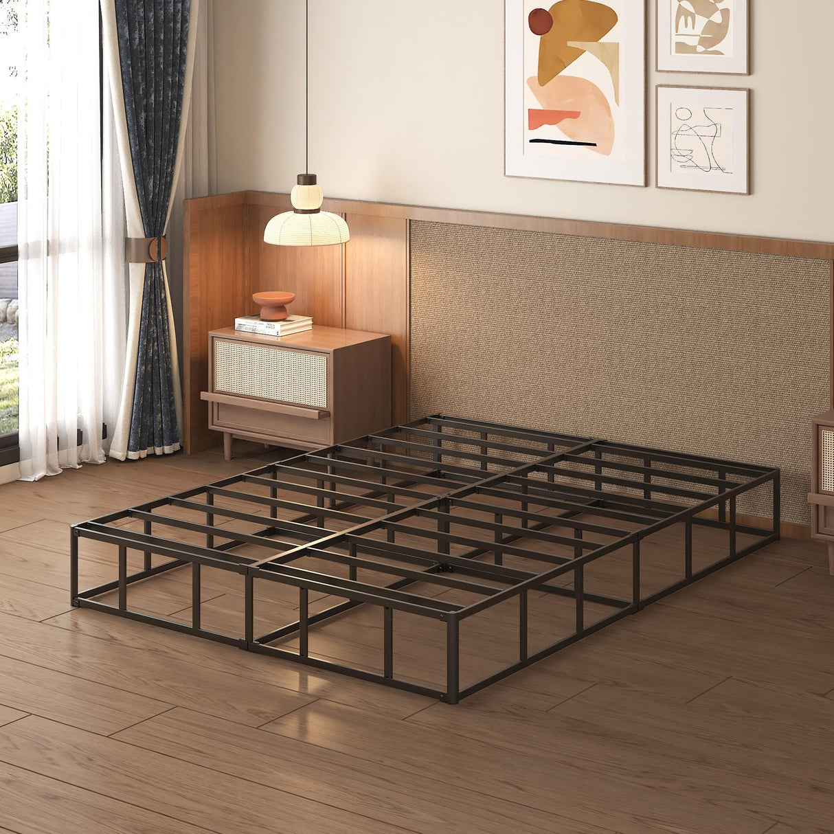 Lutown-Teen 10 Inch California King Box Spring High Profile, Heavy Duty Metal Cali King Box Spring Bed Base with Fabric Cover, Mattress Foundation, Noise Free, Easy Assembly Lutown-Teen