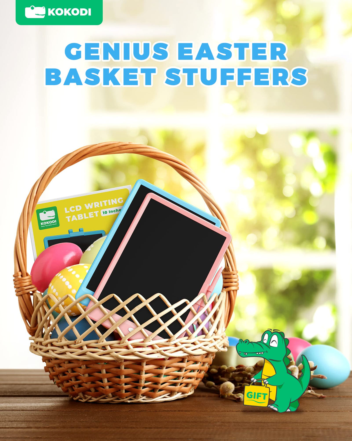 KOKODI LCD Writing Tablet, Valentines Day Gifts for Kids,10 Inch Colorful Toddler Doodle Board Drawing Tablet, Erasable Reusable Electronic Drawing Pads, Educational and Learning Toys for Kids KOKODI