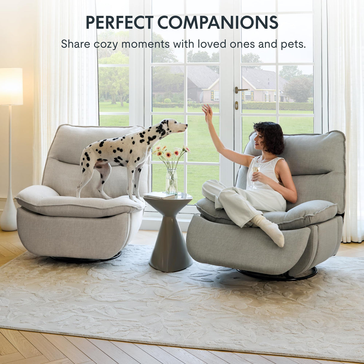 FLEXISPOT XRC7 Swivel Rocker Recliner Chair, 360° Swivel Oversized Armless Recliner with Oeko-TEX Certified Three-Proof Fabric, Award-Winning Design, Gaming Chair for Living Room Gaming Room, White FLEXISPOT