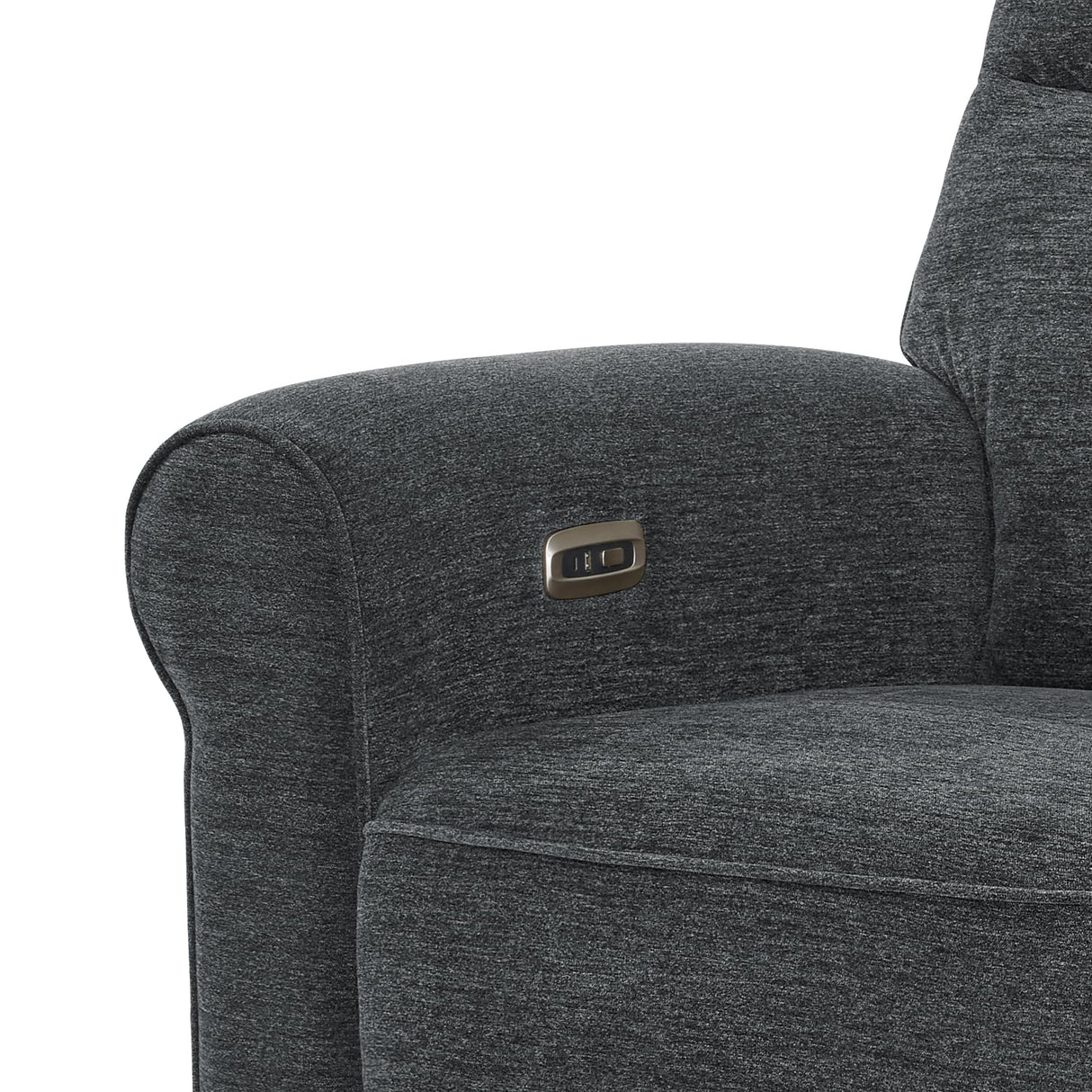 MCombo 87.8" Wall Hugger Power Reclining Sofa with Drop Down Table, 3-Seater Recliner Couch for Small Spaces Living Room RV, USB Ports, Fabric PR635M3 (Dark Grey) MCombo