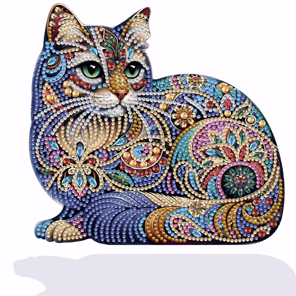 Yanfairy Tabletop Diamond Art Kits for Adults - Cat Diamond Painting Figurines Ornaments, DIY 5D Diamond Art Statues Diamond Dots Sculpture Special Shaped Paintings with Diamonds Gem Art and Crafts Yanfairy