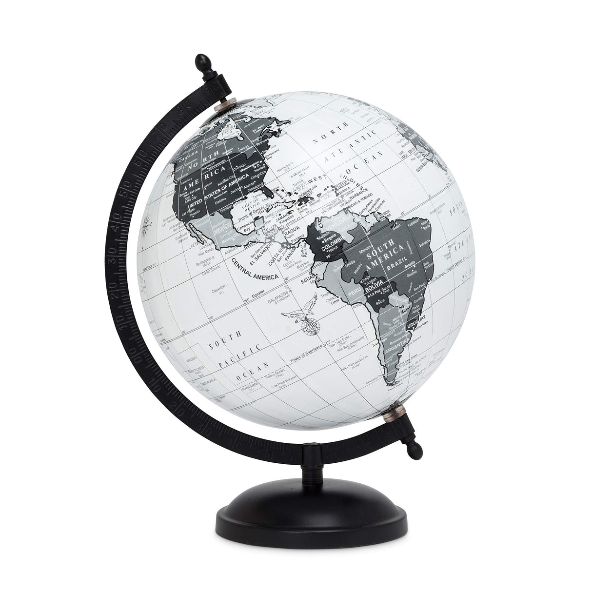 Abbott Collection 57-LATITUDE-19 Spinning Small Decorative Globe, Grey/Black, 11" H Abbott Collection