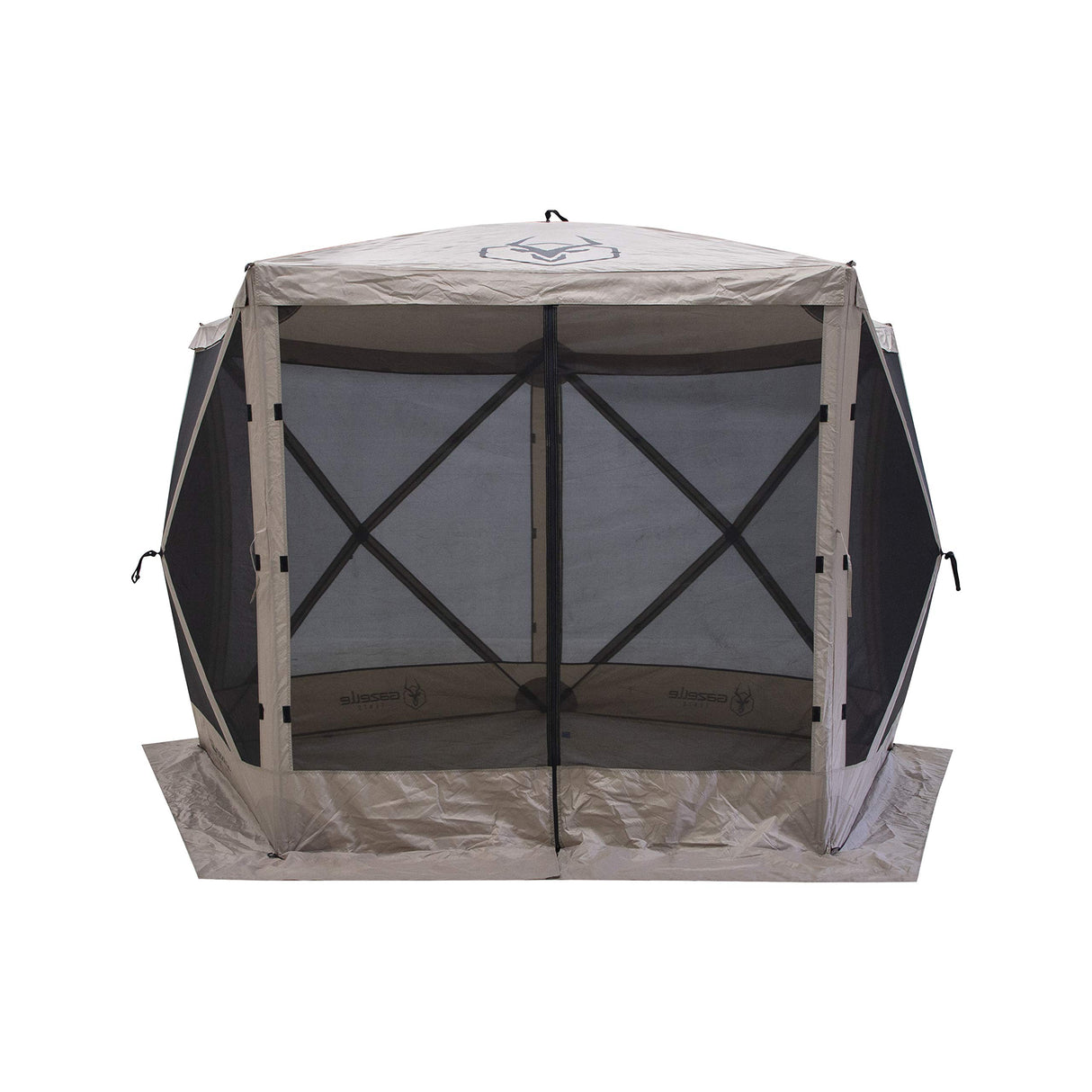 Gazelle Tents™, G5 5-Sided Portable Gazebo, Easy Pop-Up Hub Screen Tent, Waterproof, UV Resistant, 4-Person & Table, Desert Sand, 85" x 115" x 106", GG501DS Gazelle Tents
