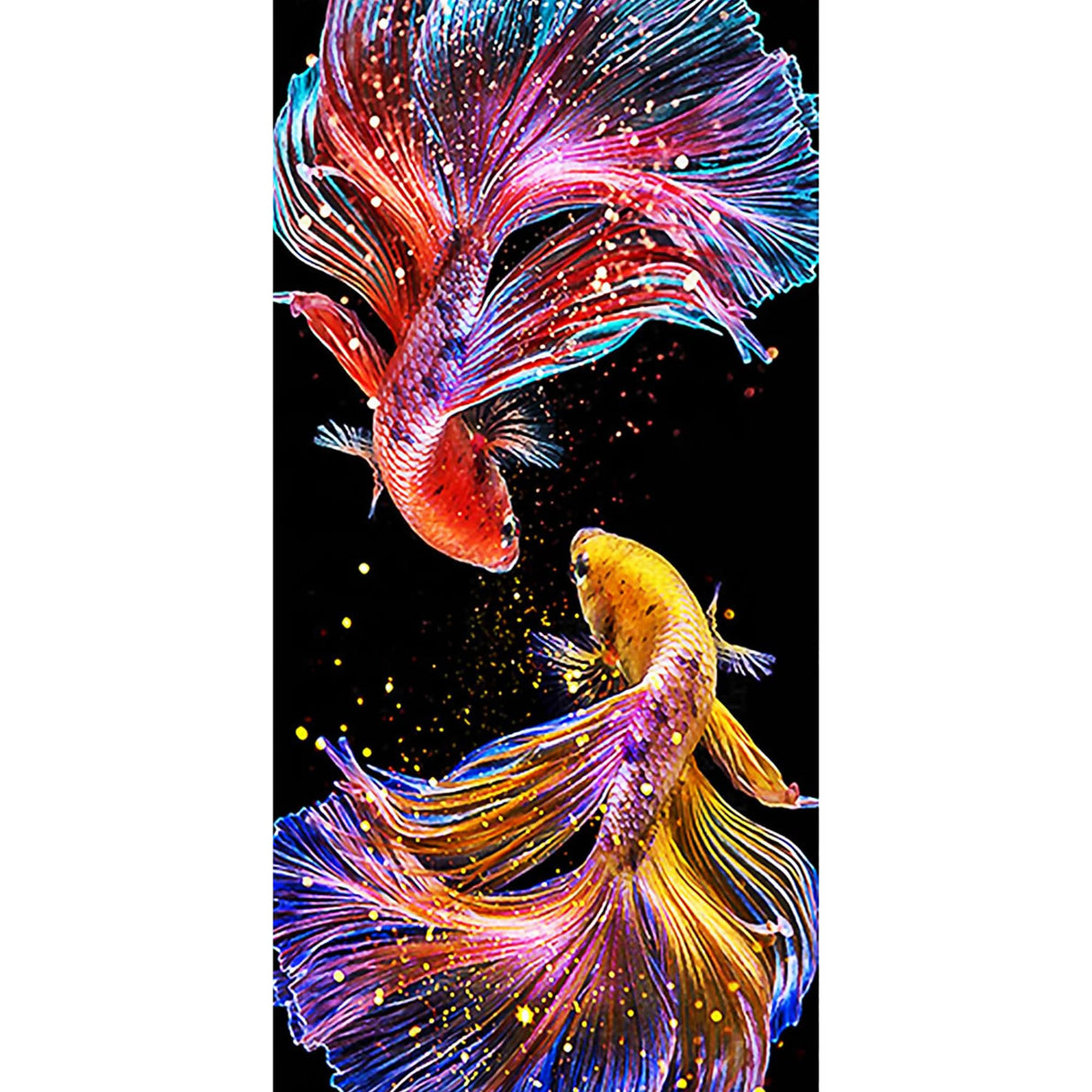 Huacan Diamond Painting Kits for Adults Fish Diamond Art Kit AB Diamond Painting Full Drill 5D DIY Round Rhinestone Art Craft Kits for Gift Home Wall Decor 19.6x9.8 Inch Huacan