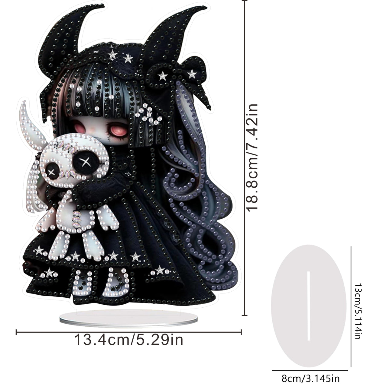 AIBOERL Dark Doll Tabletop Diamond Art Kits,Stand Up Diamond Painting Kits for Adults,DIY Desktop Diamond Painting Diamond Art Ornamental Sunshine Catcher Craft Desk for Table Tabletop Decor and Gift AIBOERL