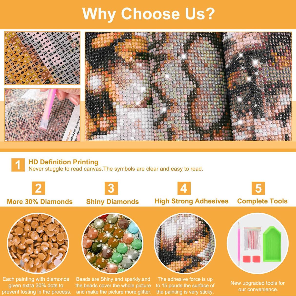 HEIBAGO Cute Dog Diamond Art Kits for Adults, 5D Full Drill Round Animal Painting Gems with Diamond Painting, Diamond Dots Perfect for Home Wall Decor 12x16inch HEIBAGO