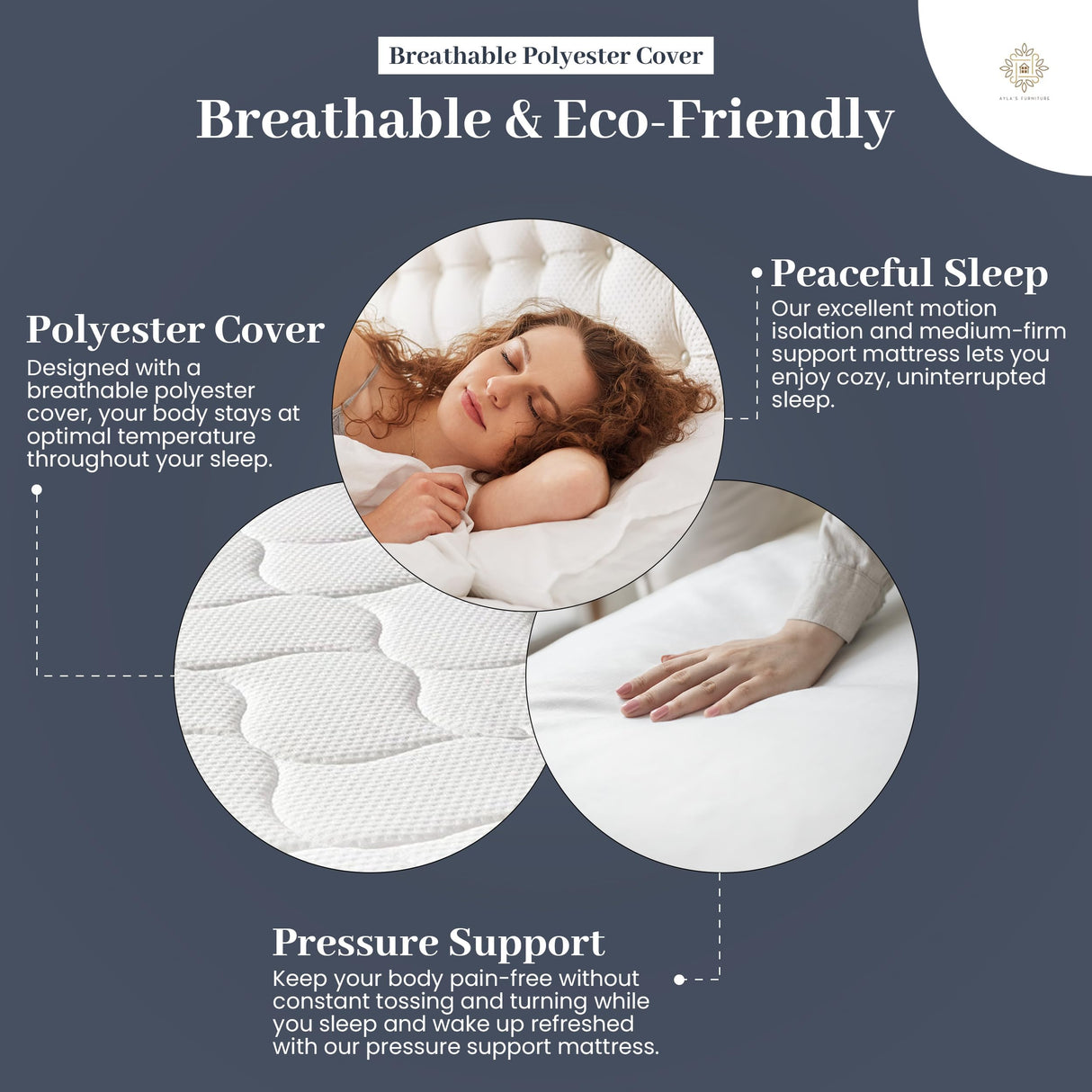 King Size Mattress - 6 Inch Cool Comfort Foam & Spring Hybrid Mattress with Breathable Organic Cotton Cover - Quilted Soft Tight Top - Rolled in a Box - Oliver & Smith OLIVER & SMITH SINCE 1921