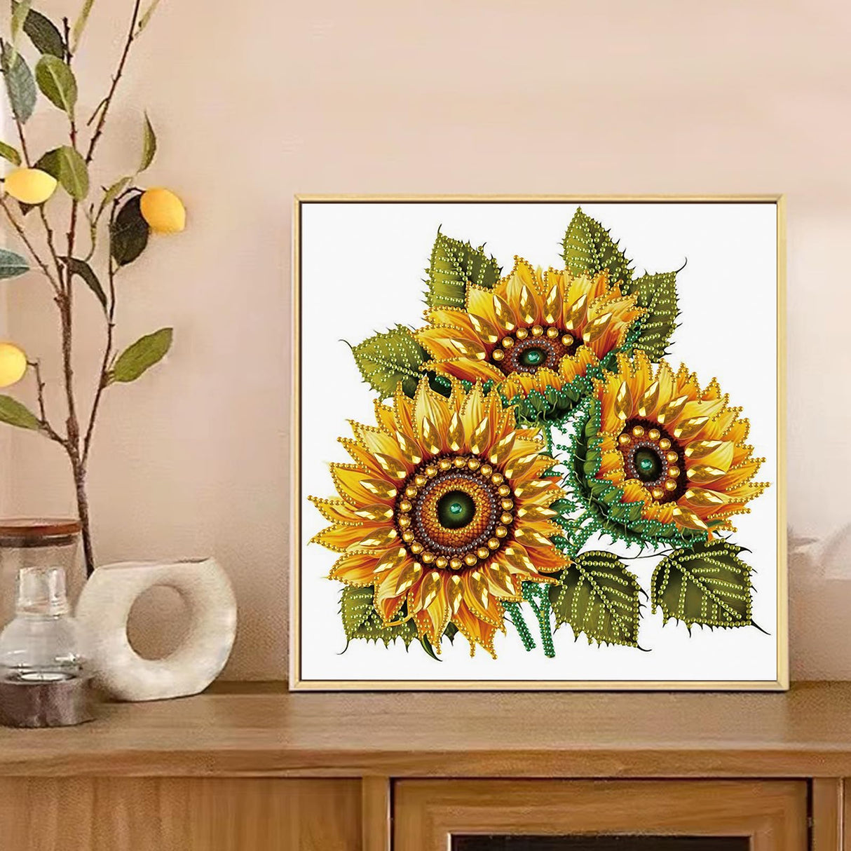 MVVMTOP Diamond Painting Art Kit, DIY Sunflower 5D Special Shape Crystal Diamond Partial Diamond Painting Mosaic Making Craft, Suitable for Home Wall Decor Art Holiday Gift MVVMTOP