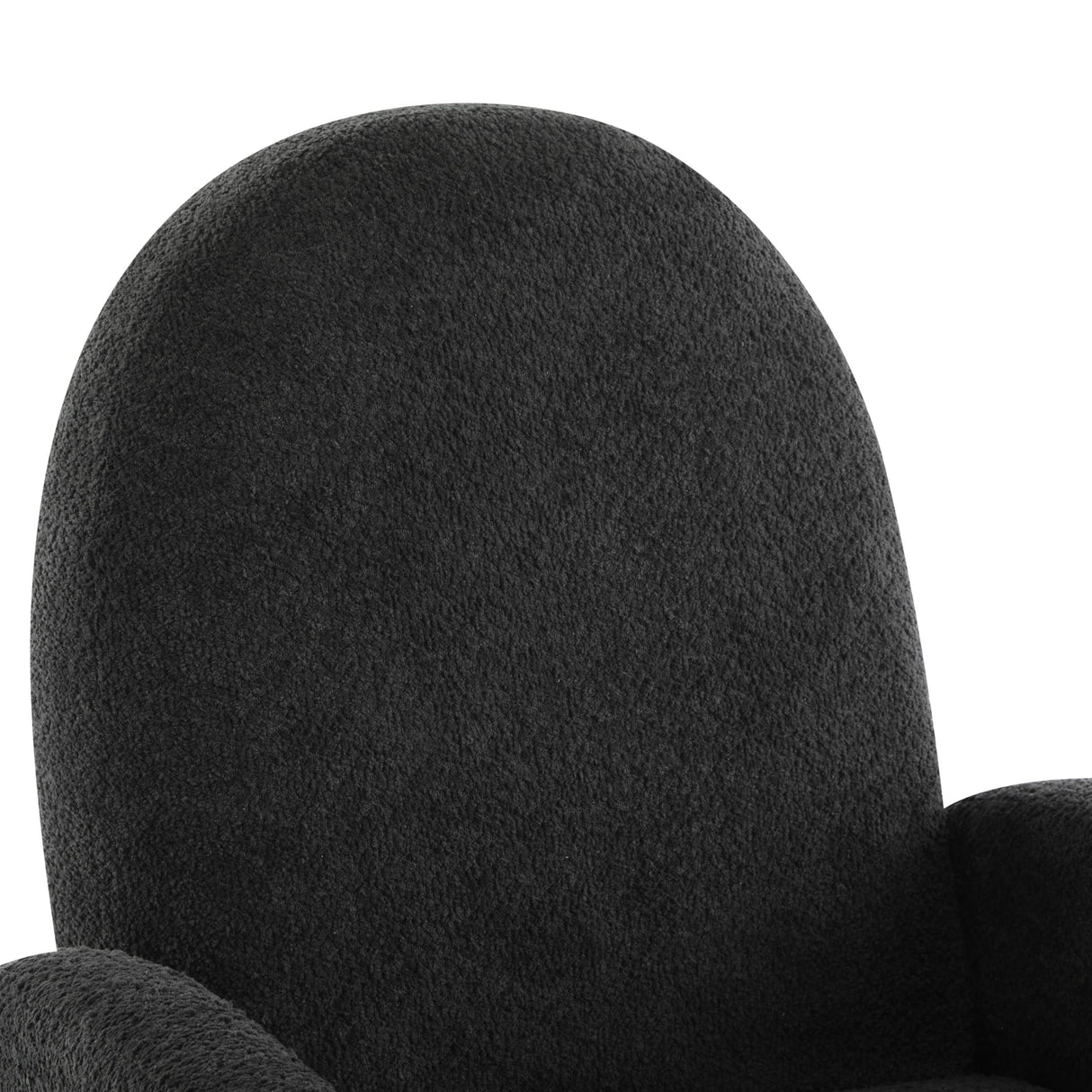 GDFStudio Swivel Glider Recliner Chair Nursery Rocker Recliner Chair with Boucle Upholstered High Back Single Seat Sofa Chair with Deep Seat Manual Nursing Reclining for Living Room, Black GDFStudio