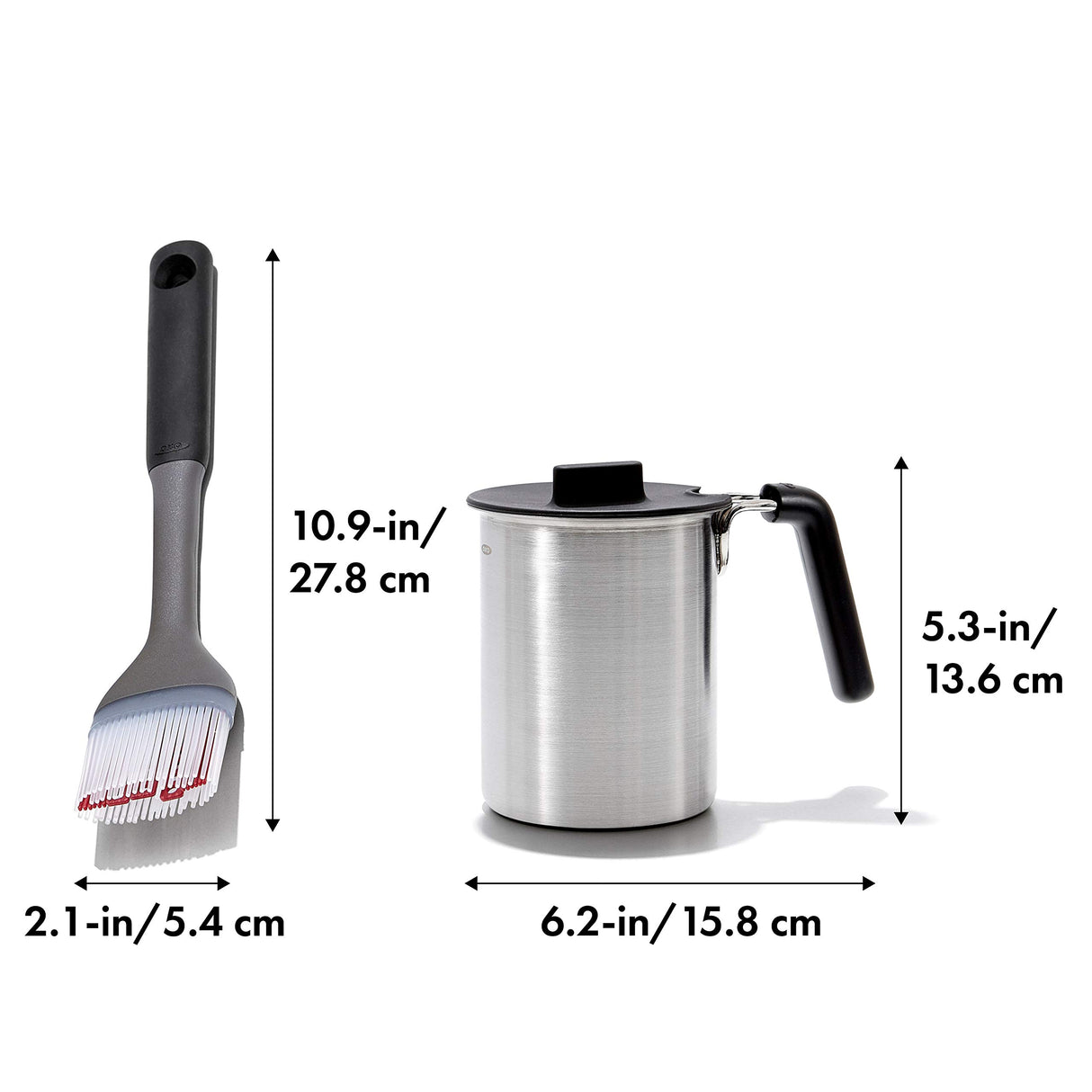 OXO Good Grips Grilling Tools, Basting Pot and Brush, Black OXO