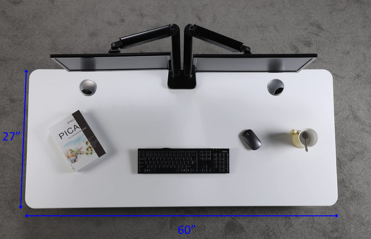 ApexDesk K Series 60" x 27" Electric Height Adjustable Standing Desk with LED Memory Controller (White) ApexDesk