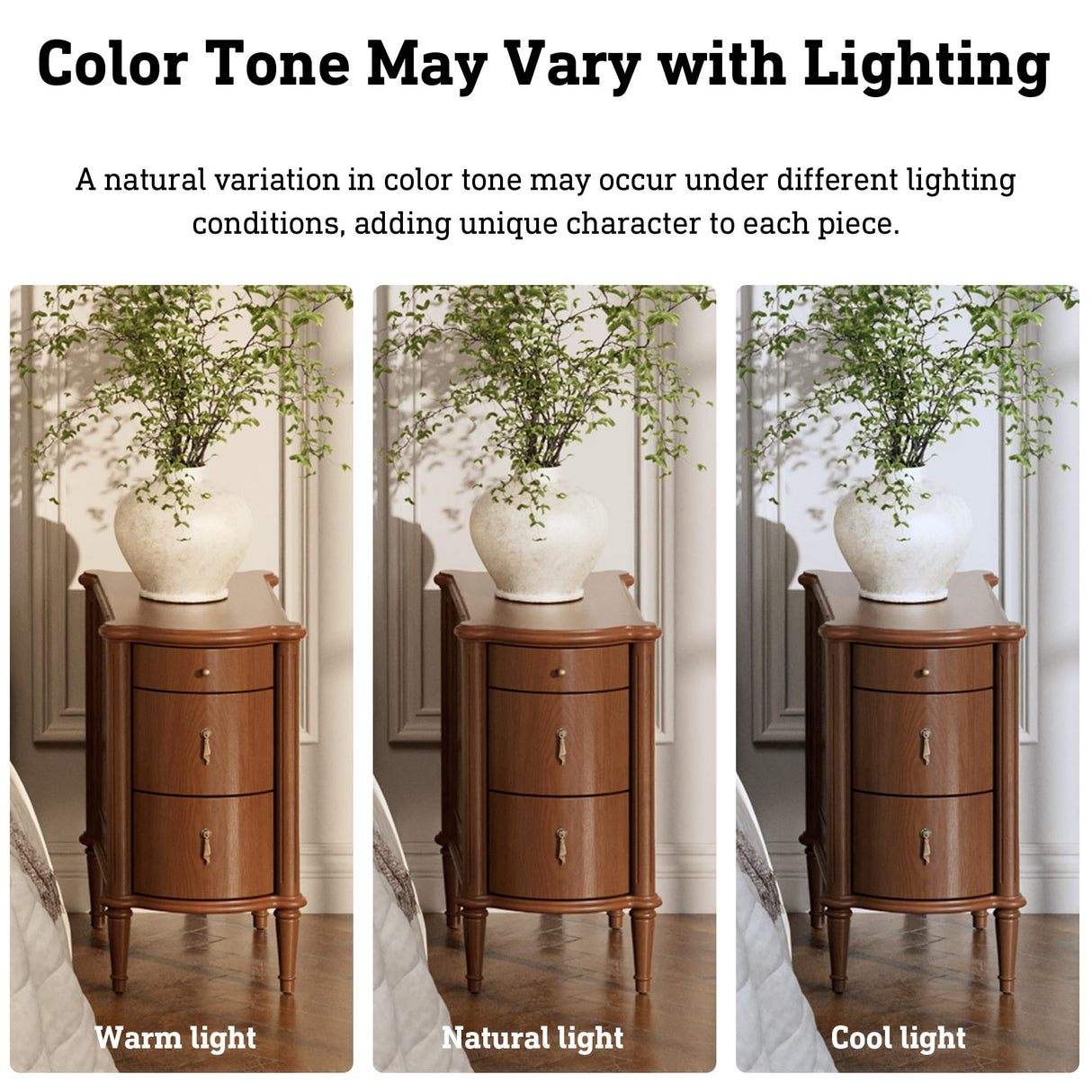 STO'SENSE Nightstand w/Charging Station & 3 Drawers, Pre-Assembled, Vintage Side Table w/Antique-Finished Pulls, Rustic Wood Finish, Narrow End Table w/Turned Legs for Bedroom (1, Brown) STO'SENSE