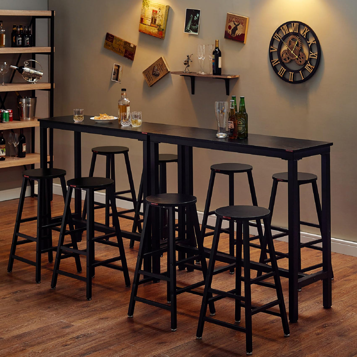 Sturdy Black High Top Bar Table by Mr IRONSTONE - Sleek Design for Narrow Spaces Mr IRONSTONE