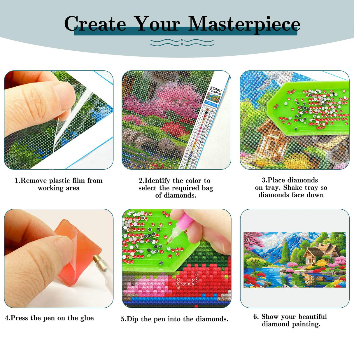 JOOZ Large Landscape Diamond Art Kits for Adults - 5D Extra Large Lake House Diamond Painting, DIY Full Drill Mountain Landscape Diamond Art Painting Kits, Gem Art Kits for Wall Decor 27.5x15.7 Inch JOOZ