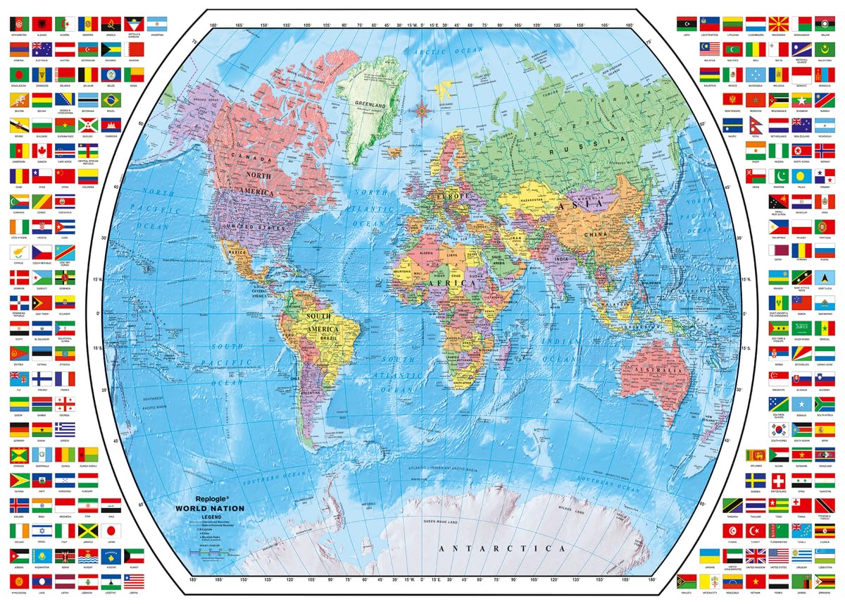 Ravensburger Political World Map 1000 Piece Jigsaw Puzzle for Adults - 12000664 - Handcrafted Tooling, Made in Germany, Every Piece Fits Together Perfectly Ravensburger