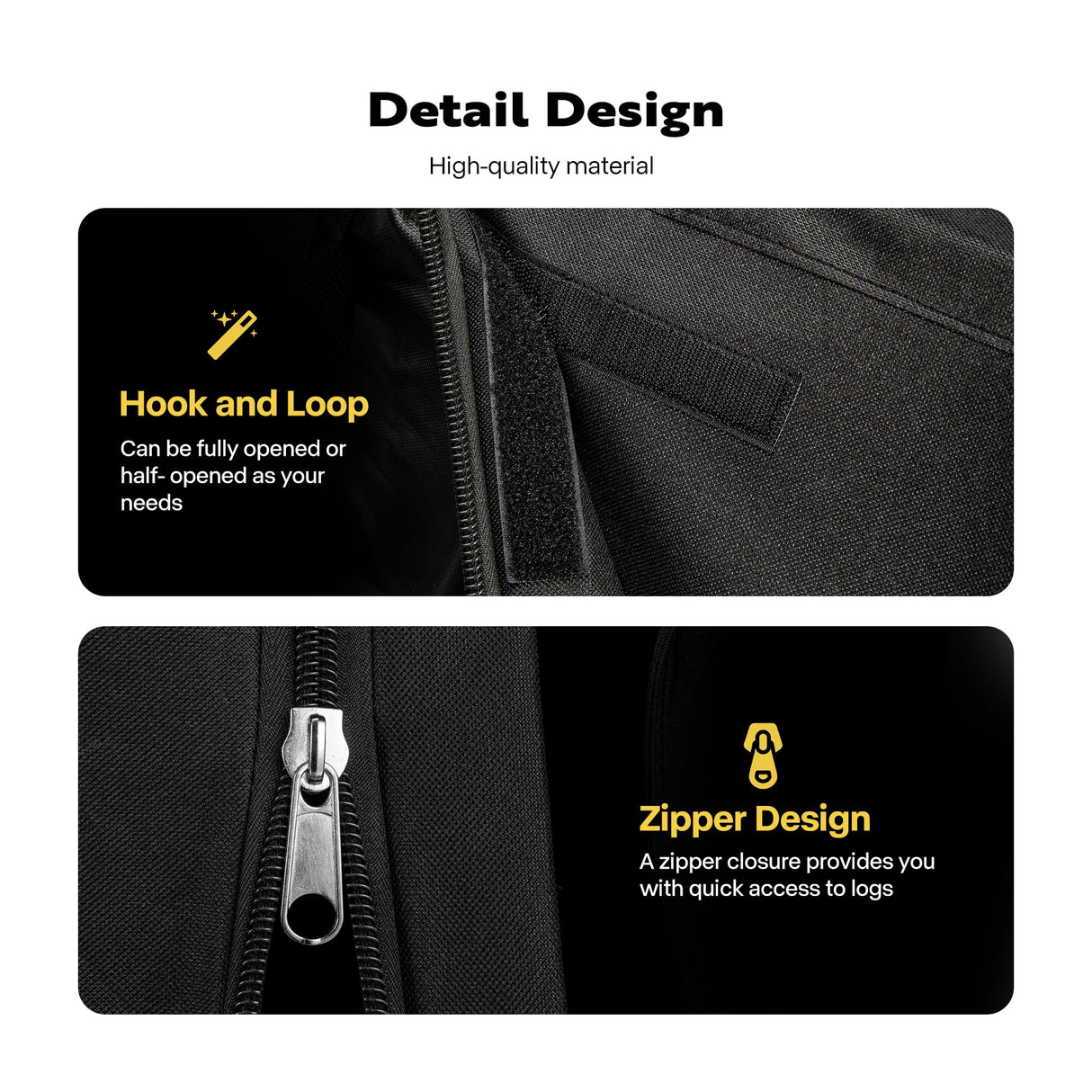 VIVOHOME 12ft Firewood Log Rack Cover, Heavy Duty 600D Oxford Outdoor Weather Resistant Fire Wood Storage Holder Cover with Zipper and Hook Loop Tape VIVOHOME