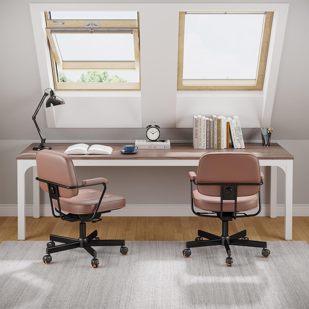 Tribesigns 2-Person Home Office Desk, 78.7" Extra Long Computer Desk, Double Workstation for Home Office, Work Desk for Two People (Oak) Tribesigns