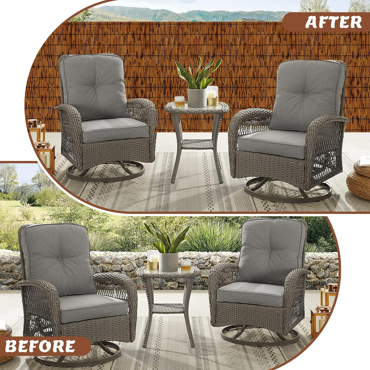 TOOKNIN Natural Reed Fence,6FT X 16.4FT Bamboo Fencing Privacy Reed Screening for Outdoor, Gallery, Restaurant, Hotel, Patio (Brown) TOOKNIN