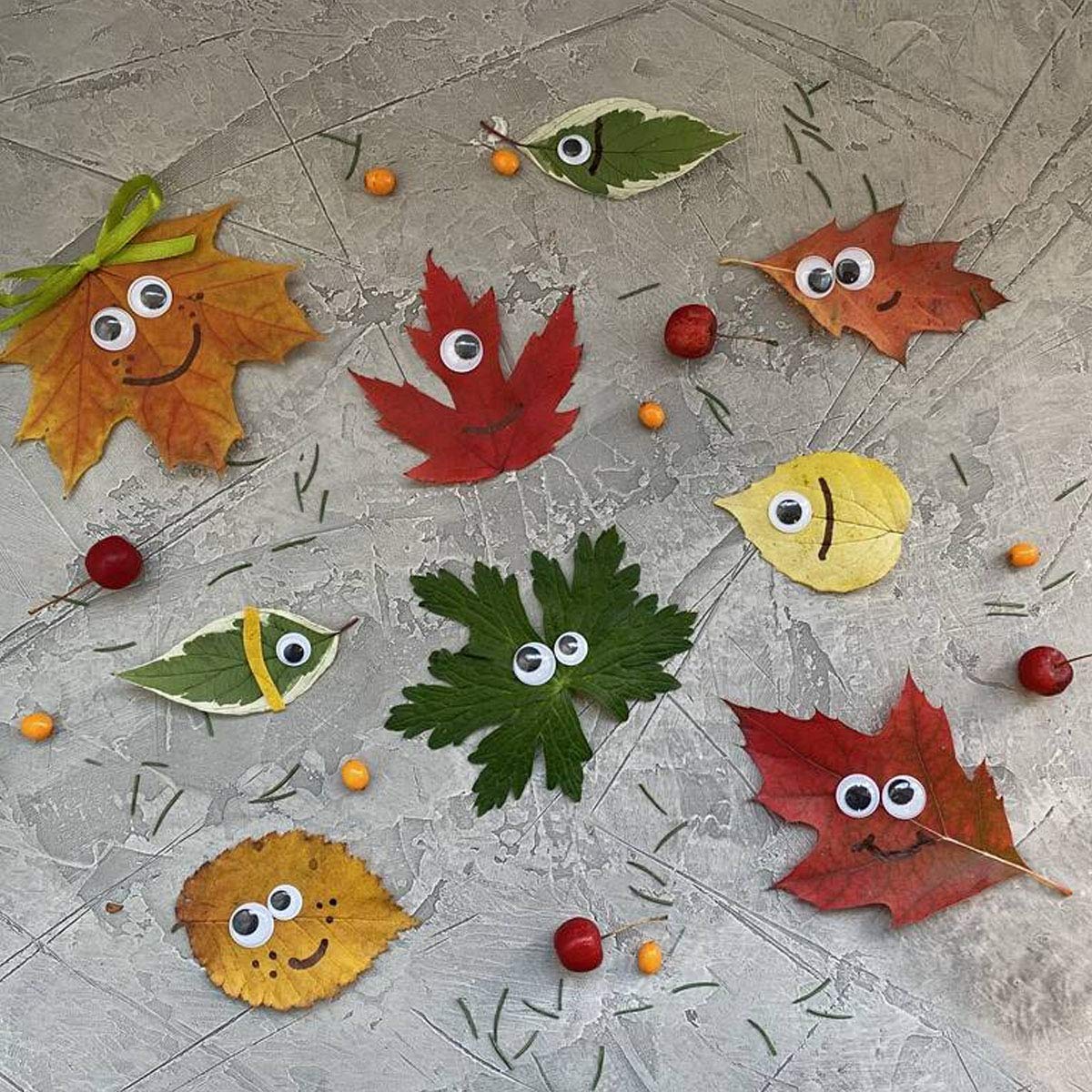 560 Pcs Wiggle Googly Eyes with Self-Adhesive, 6mm 8mm 10 mm 12mm 15mm Mixed Packaging (Black and White) FKEYTO